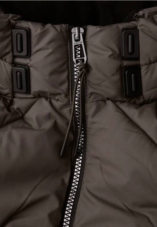 Veste longue matelassée nomad brown