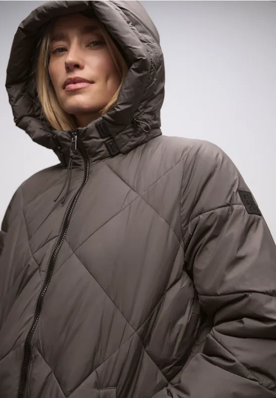 Veste longue matelassée nomad brown