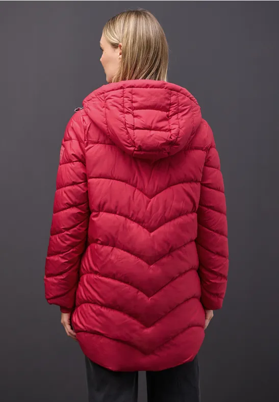Veste matelassée midi carpet red