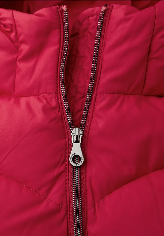 Veste matelassée midi carpet red