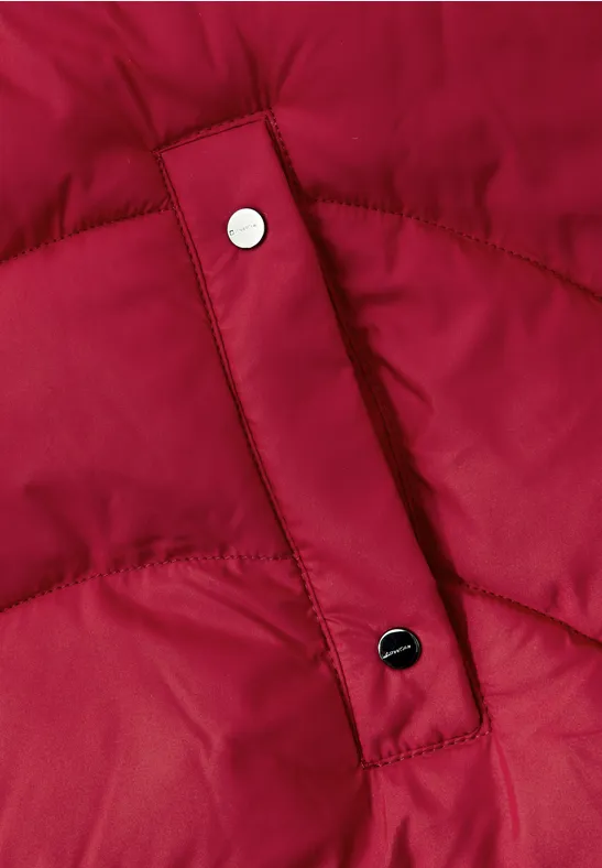 Veste matelassée midi carpet red