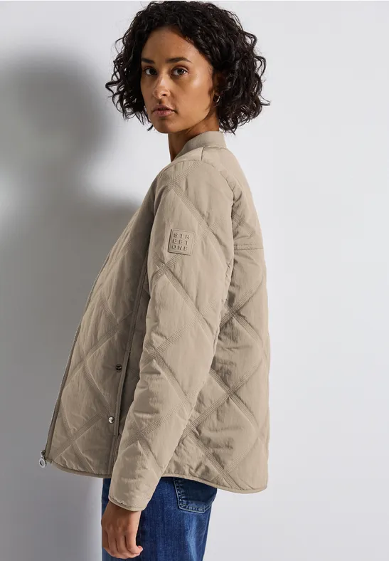 Blouson mit Steppmuster Smooth Champagne