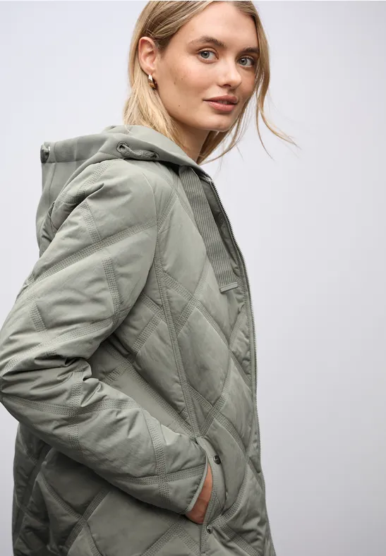 Steppmantel mit Kapuze Fresh Sage