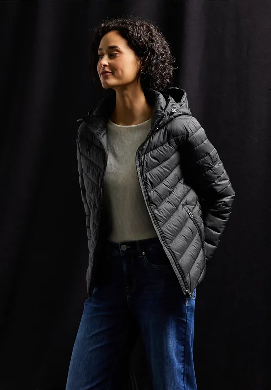 Jacke mit abnehmbarer Kapuze Black