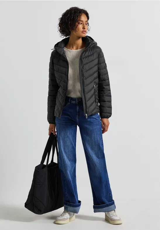 Jacke mit abnehmbarer Kapuze Black