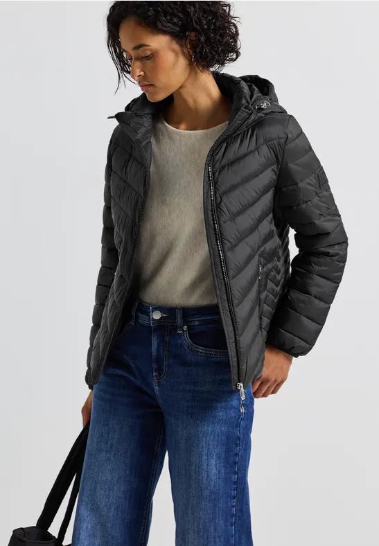 Jacke mit abnehmbarer Kapuze Black