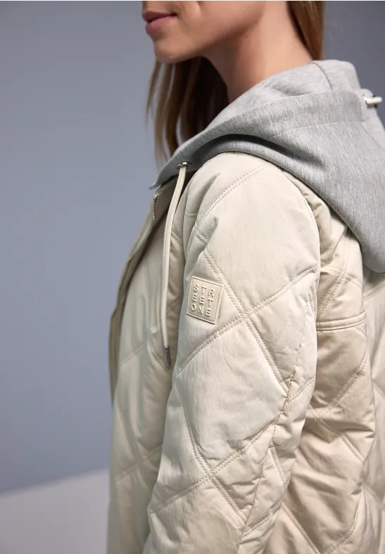 Veste avec capuche amovible powder beige