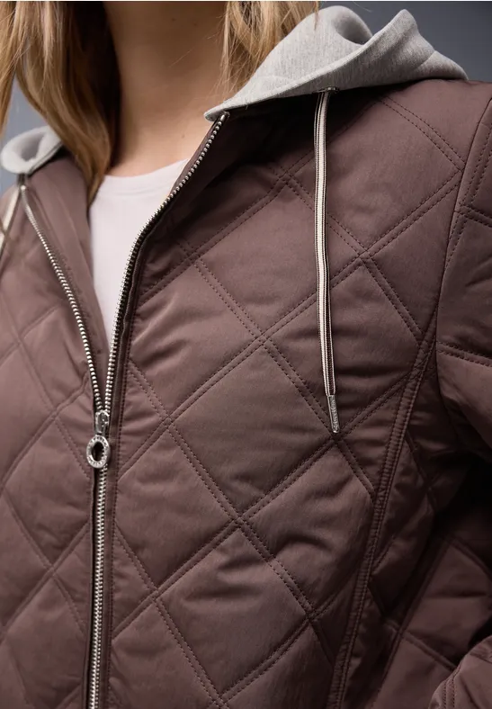 Veste avec capuche amovible mahogany brown