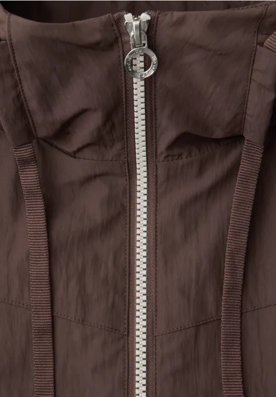 Jacke mit Kapuze und Zipper mahogany brown