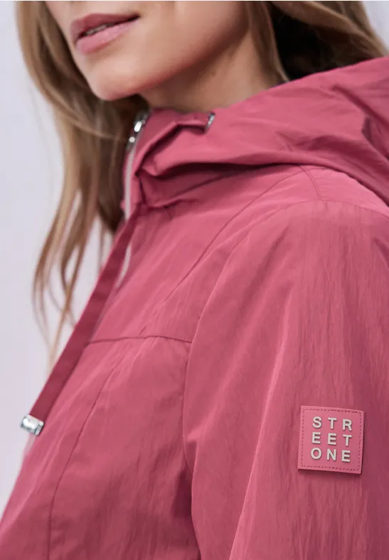 Jacke mit Kapuze und Zipper desert berry