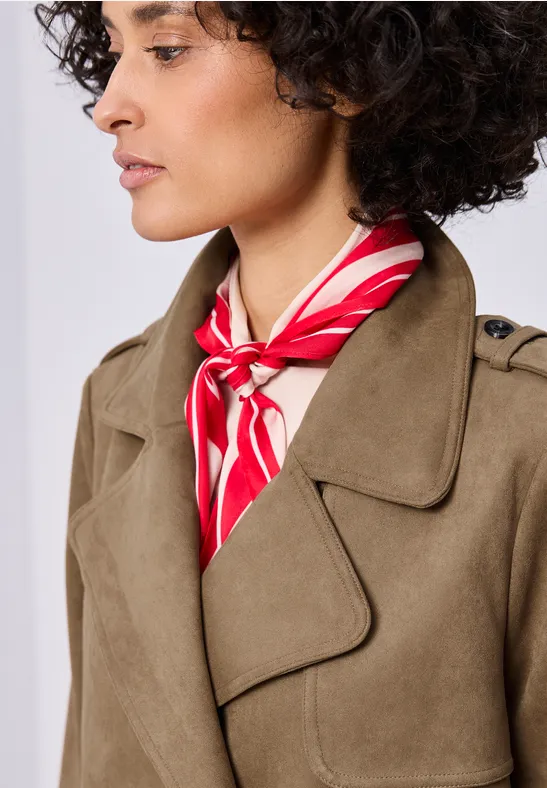 Trenchcoat aus Velours Cinnamon Brown