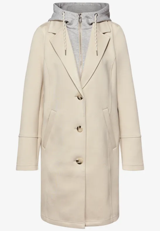 Mantel mit Inlay powder beige