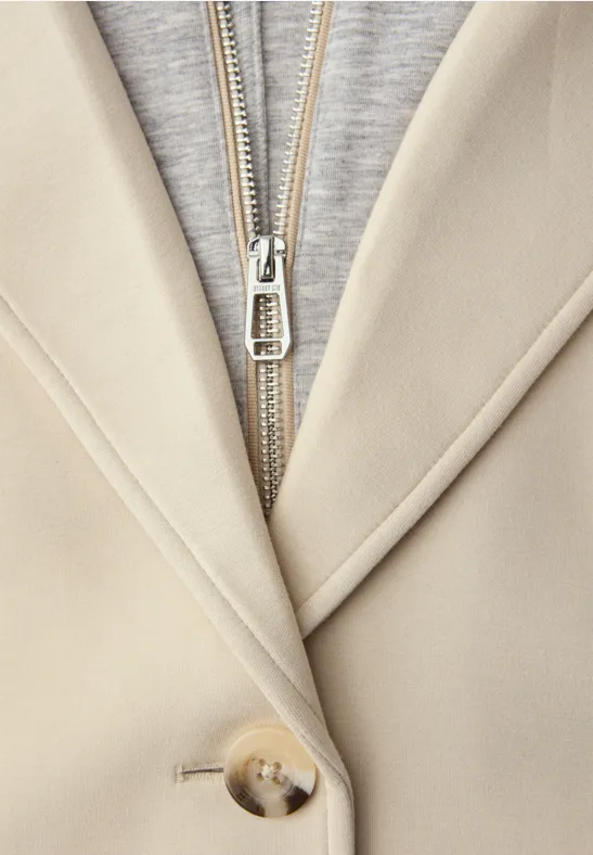 Mantel mit Inlay powder beige