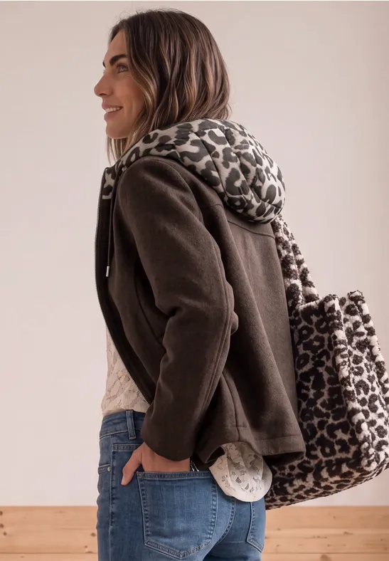 Street One Jacke mit Wollanteil und abnehmbarer Kapuze