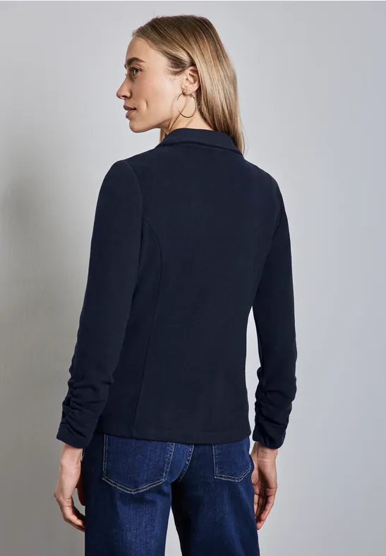 Basic Blazer mit Raffungen deep blue