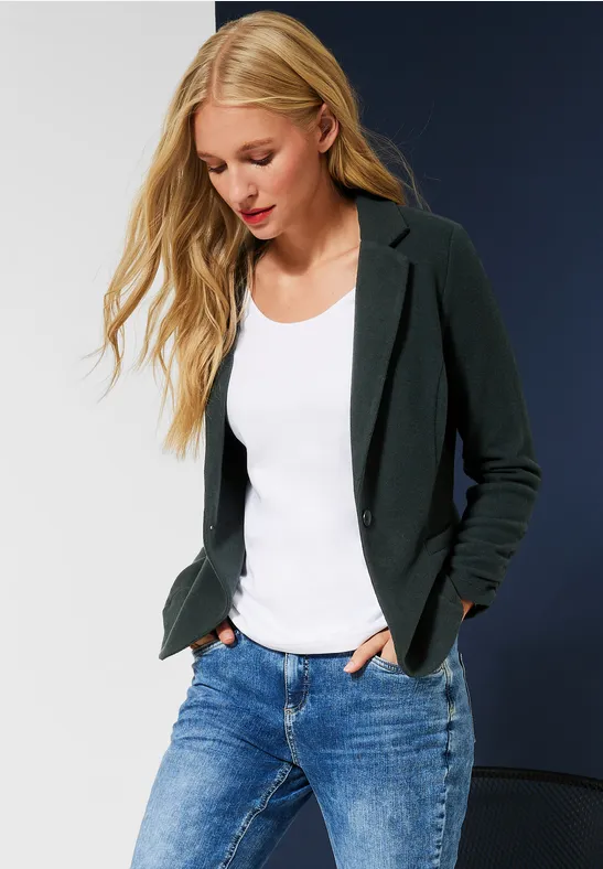 Basic Blazer mit Raffungen hillside green
