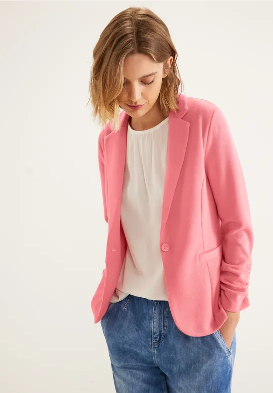 Basic Blazer mit Raffungen strong berry shake