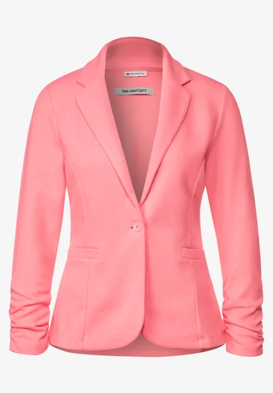 Basic Blazer mit Raffungen strong berry shake