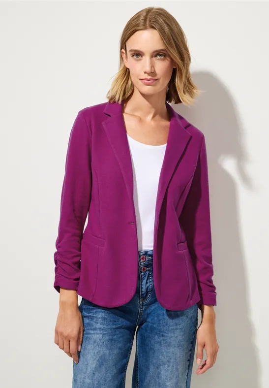 Basic Blazer mit Raffungen magenta pink
