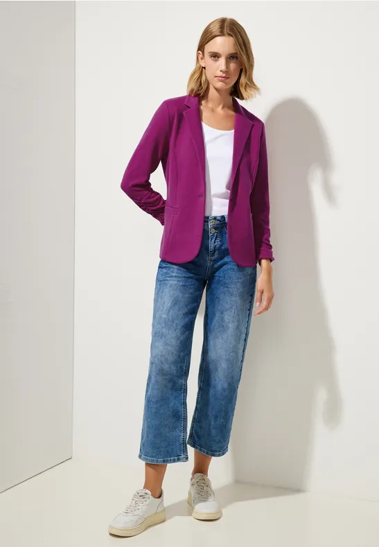 Basic Blazer mit Raffungen magenta pink
