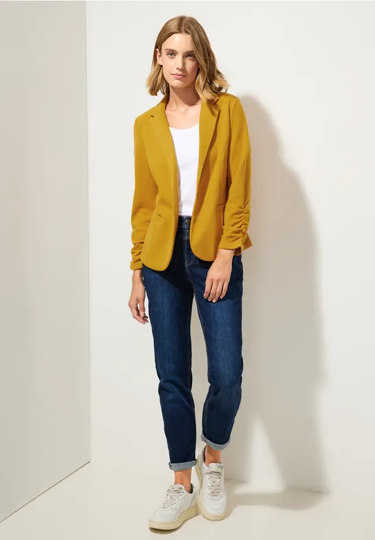Basic Blazer mit Raffungen tanned yellow