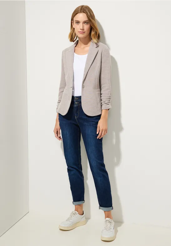 Basic Blazer mit Raffungen whisper mocca melange