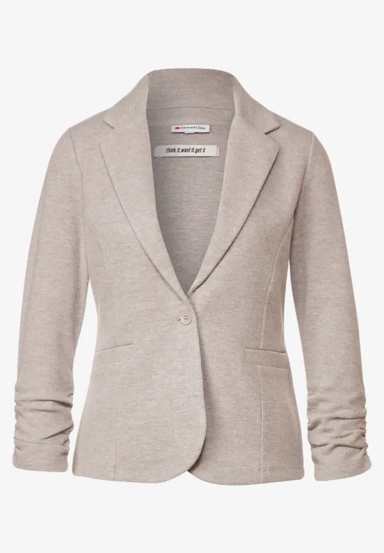 Basic Blazer mit Raffungen whisper mocca melange