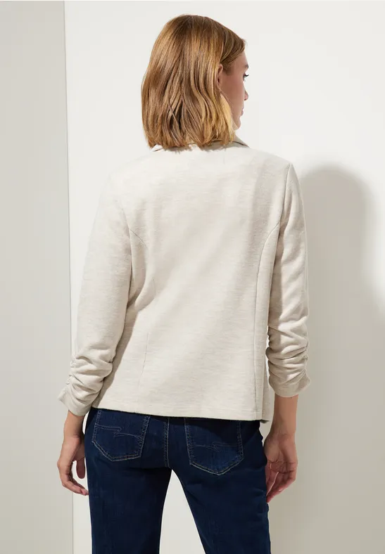Basic Blazer mit Raffungen blush cream melange