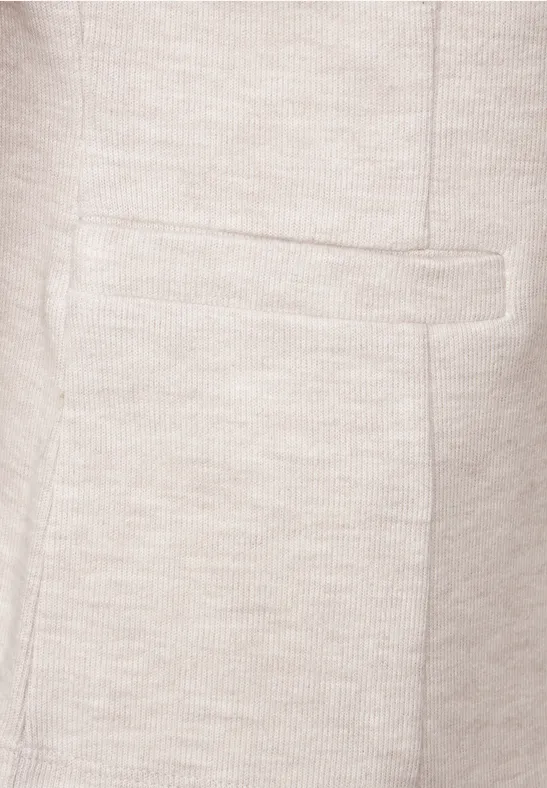 Basic Blazer mit Raffungen blush cream melange