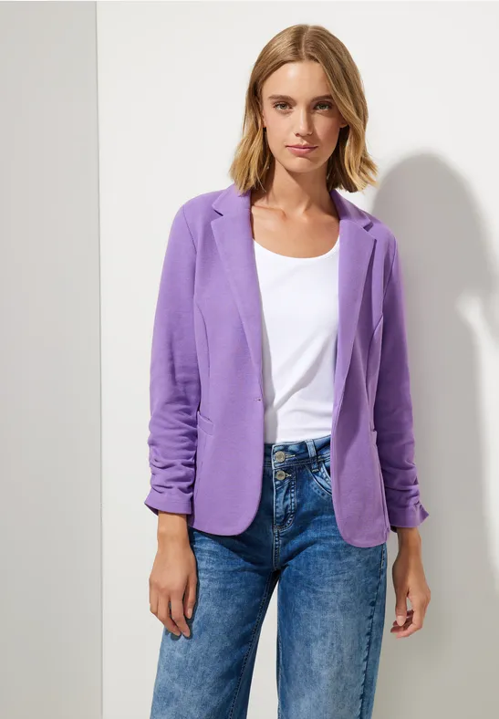 Basic Blazer mit Raffungen lupine lilac
