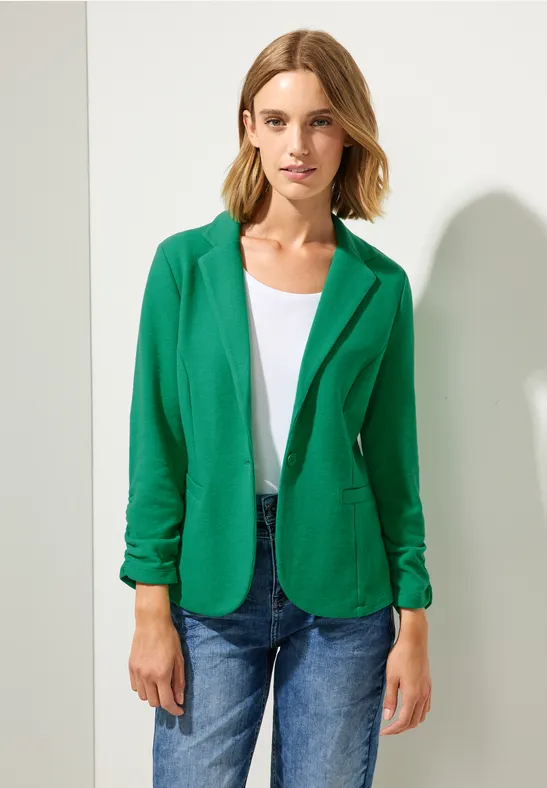 Basic Blazer mit Raffungen dark cameo green