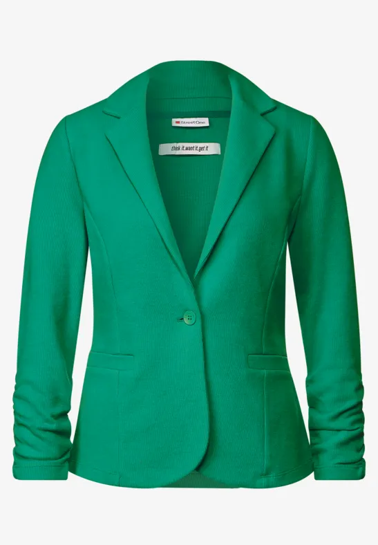 Basic Blazer mit Raffungen dark cameo green