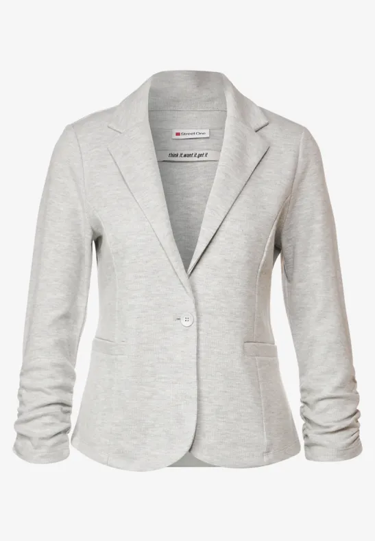 Basic Blazer mit Raffungen smooth grey melange