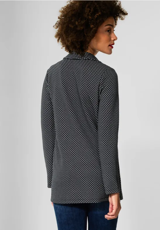 Longblazer mit Minimalprint deep blue