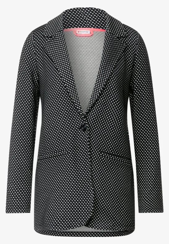 Longblazer mit Minimalprint deep blue