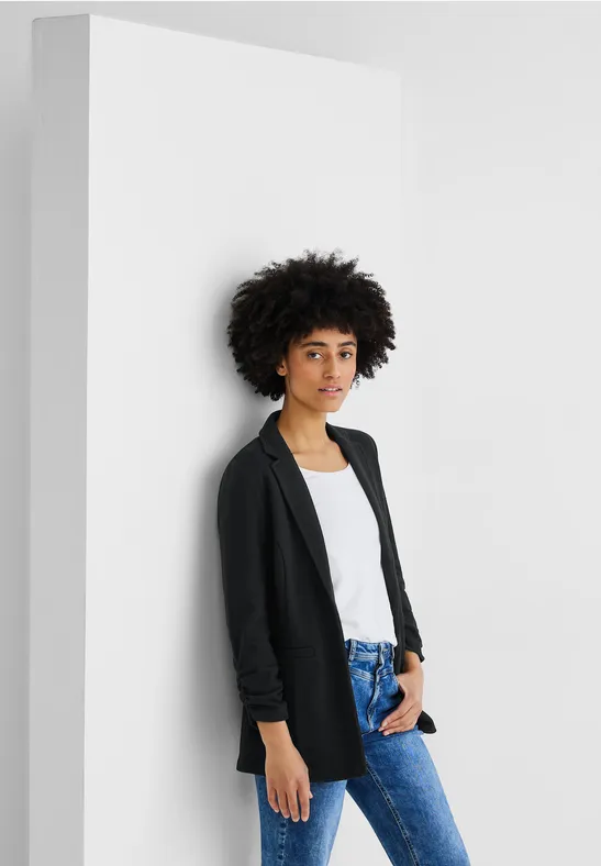 Longblazer mit Raffung Black