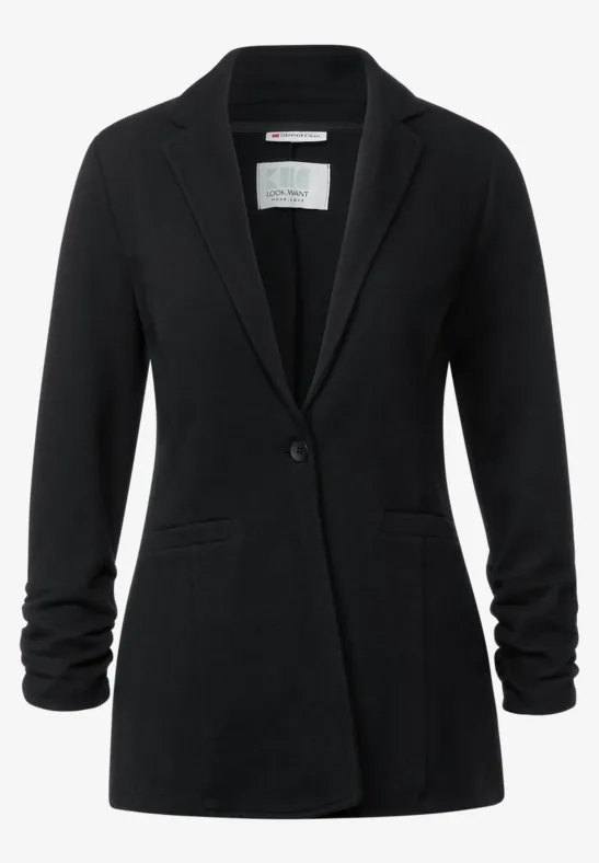 Longblazer mit Raffung Black