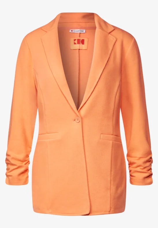 Longblazer mit Raffung soft juicy mandarine
