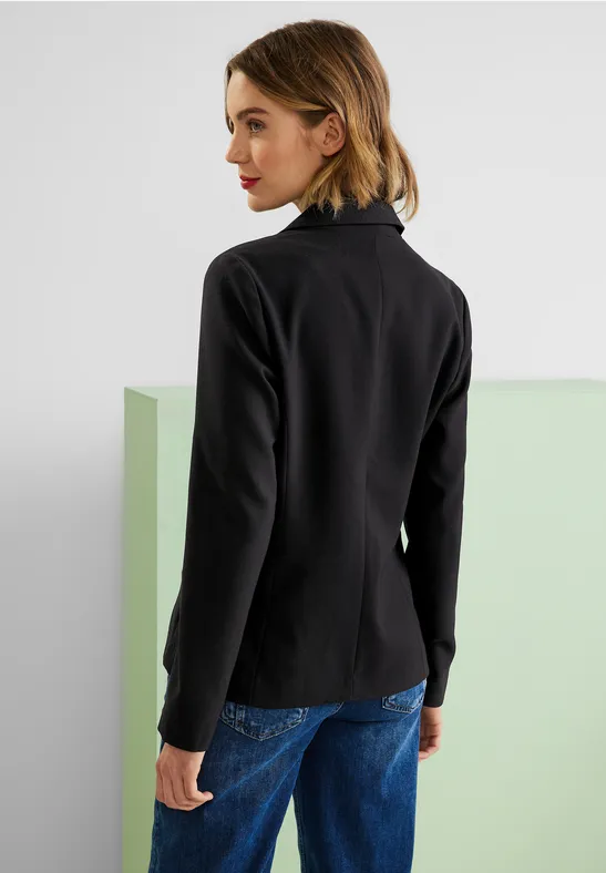 Twill Blazer in Unifarbe Black