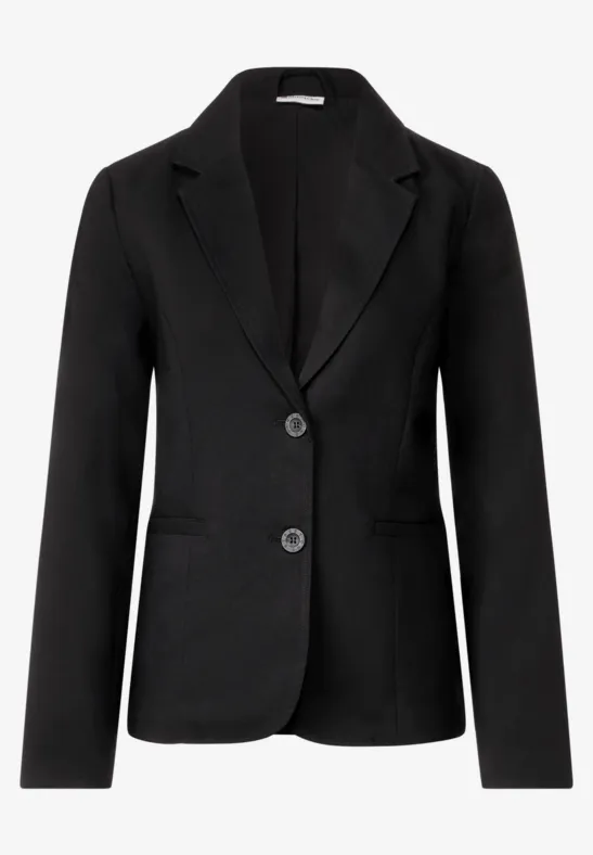 Twill Blazer in Unifarbe Black