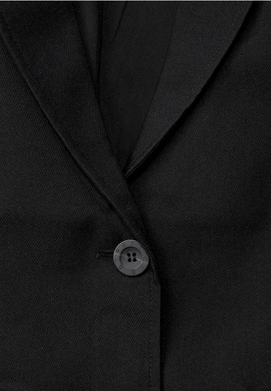 Twill Blazer in Unifarbe Black