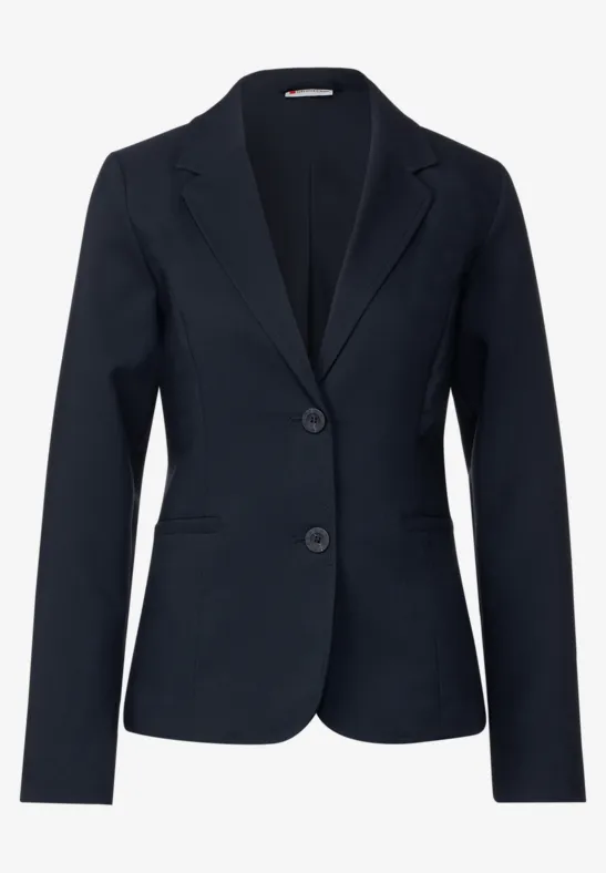 Twill Blazer in Unifarbe deep blue