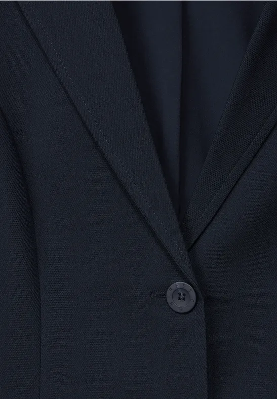 Twill Blazer in Unifarbe deep blue