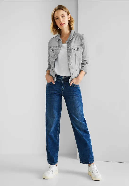 Graue Jeansjacke heavy grey bleached