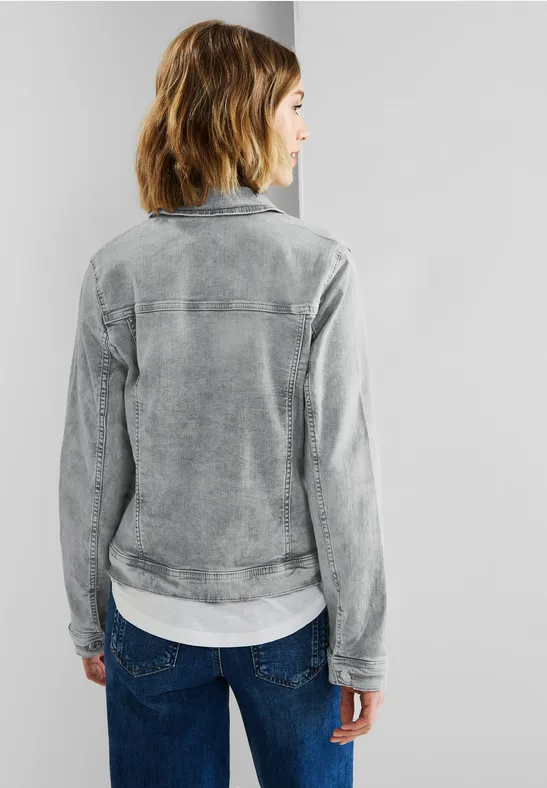 Graue Jeansjacke heavy grey bleached