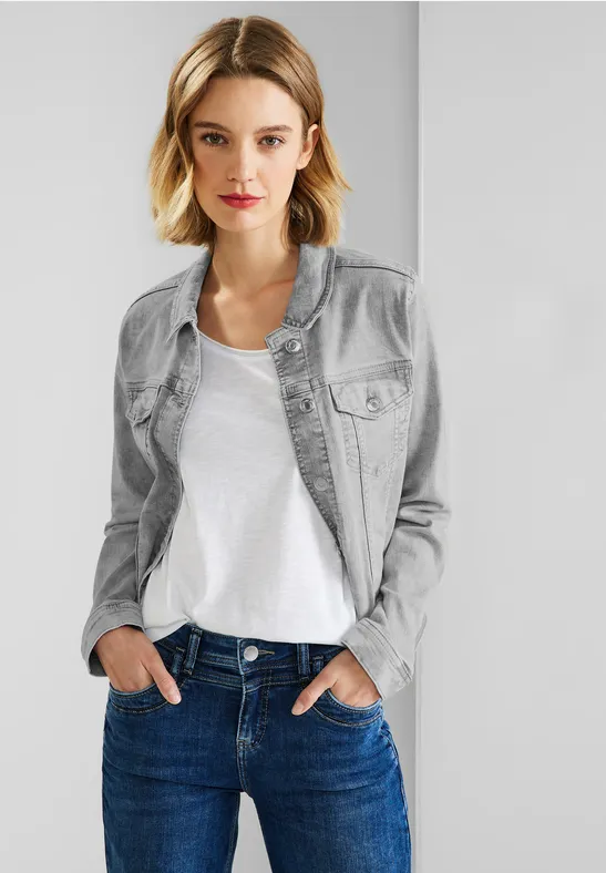 Graue Jeansjacke heavy grey bleached
