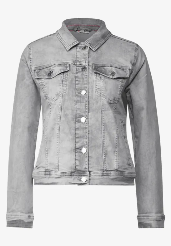 Graue Jeansjacke heavy grey bleached