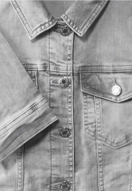 Graue Jeansjacke heavy grey bleached