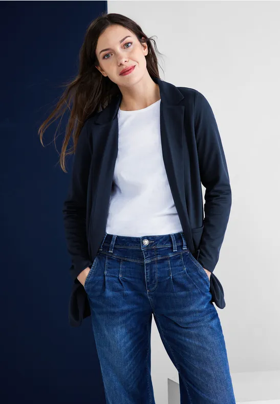 Casual Long Blazer deep blue