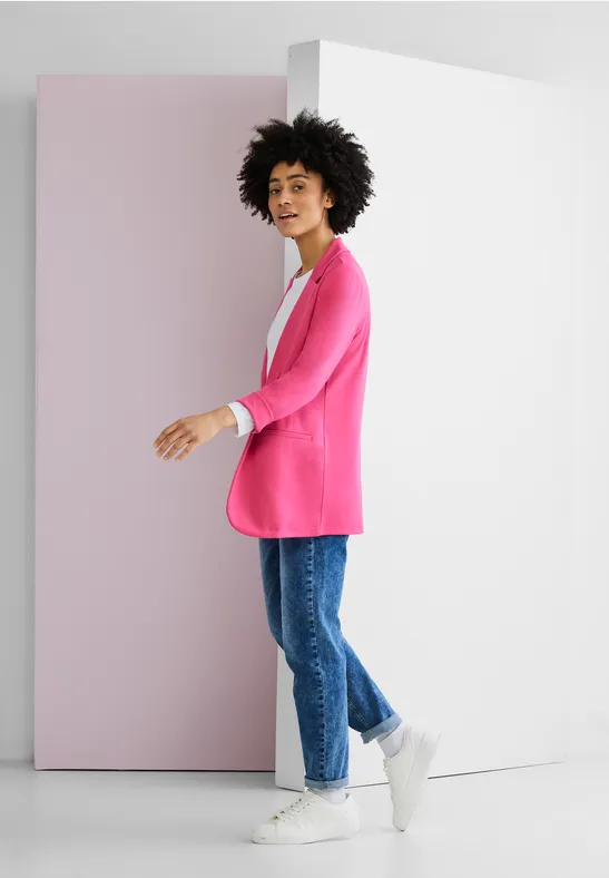 Casual Long Blazer berry rose